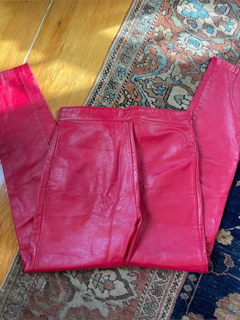 Insane Vintage North Beach Leather Red Hot Leather Pants - Picture 4 of 4
